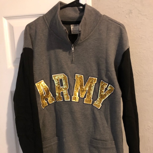 Victoria’s Secret Pink Army Bling half zip - Picture 1 of 3